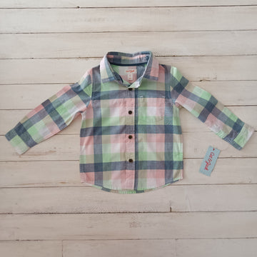 Camisa  Cat & Jack NUEVA T3 Cuadros azules, rosados y verdes