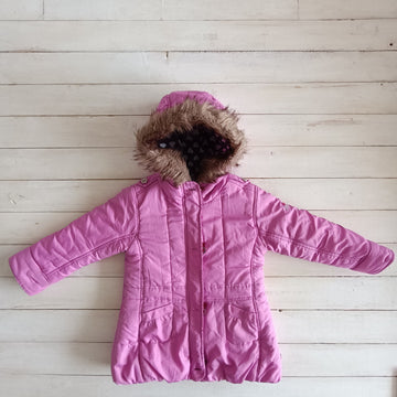 Parka Tik & Tak T 4-5 Rosada. Gorro con piel.