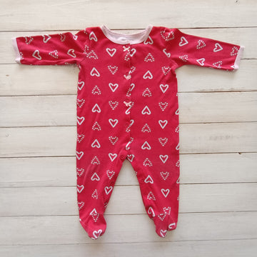 Osito Koala Baby 6-9M Rojo Navidad con corazones blancos