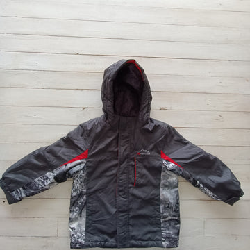 Parka Xpedition T8 Gris, diseño en grises, negros y blancos bajo los brazos.