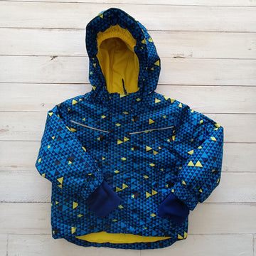 NUEVA Parka Lupilu Talla 12-24M Azul. Triángulos. Trampa para nieve.