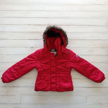 Parka Topolino T6 Roja. Gorro con piel. Acolchada e interior de polar.