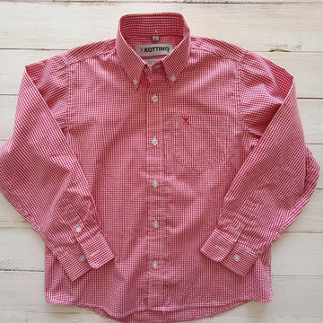 Camisa Kotting T8 Cuadros blanco y rojo.