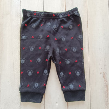 NUEVO Pantalón Disney Baby 0-3M Negro. Mickey Mouse.