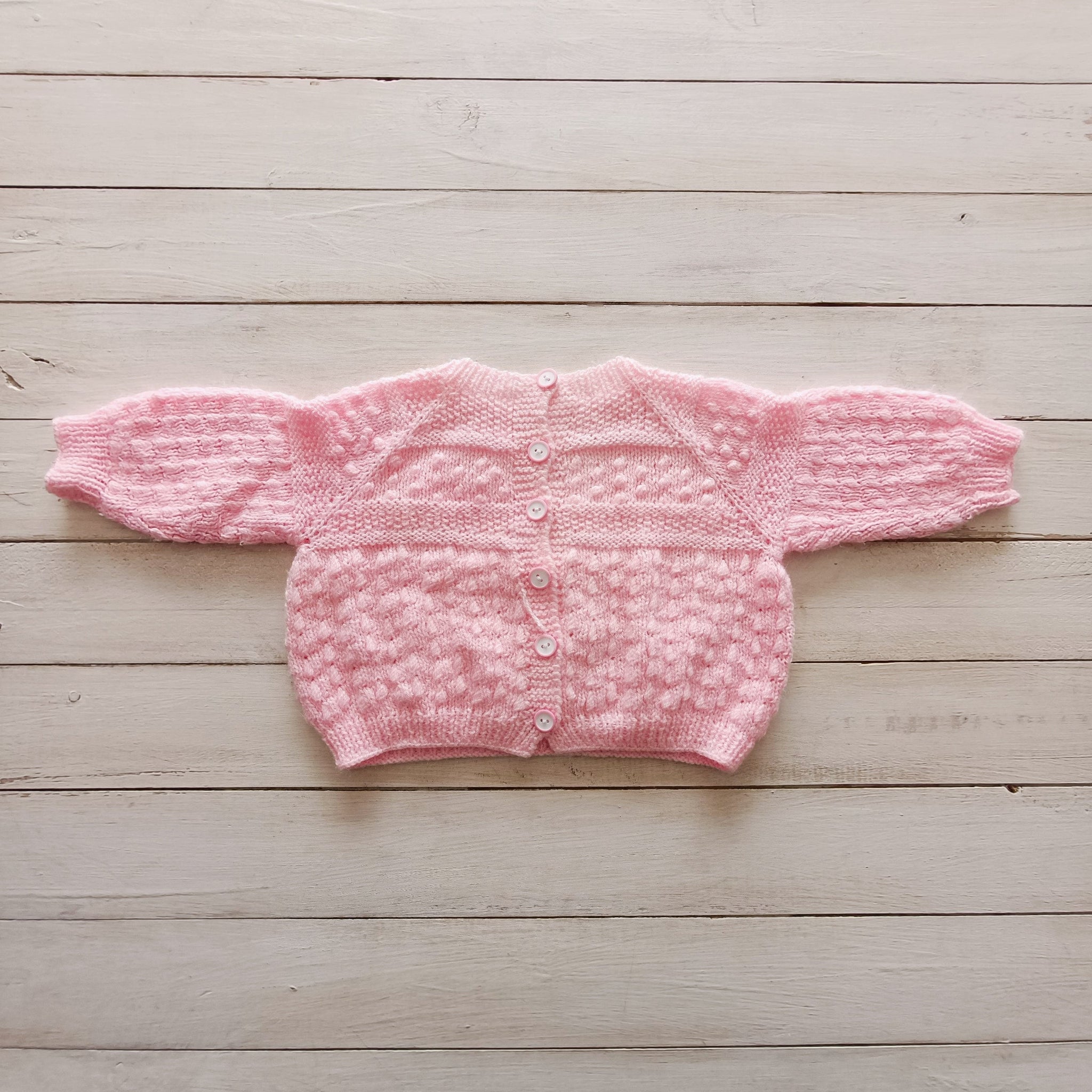 Chaleco Talla 3 Rosado Tejido a Mano