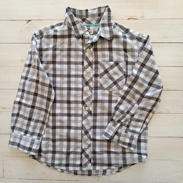 Camisa Cherokee Talla 6-7 Cuadrillé Gris