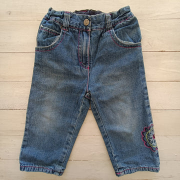 Jeans Topolino Talla 12-18M Mezclilla Flor