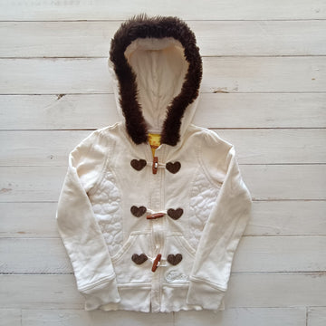 Polerón Sideout Talla 5-6 Blanco Invierno con Gorro