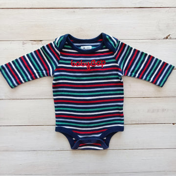 Body Gap Talla 0-3M Rayado. Bordado Baby Gap.