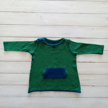 Vestido  Stem 12M Reversible, verde y azul