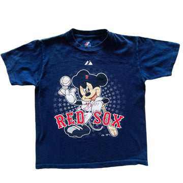 Polera Majestic T10 Azul. Mickey. Red Sox