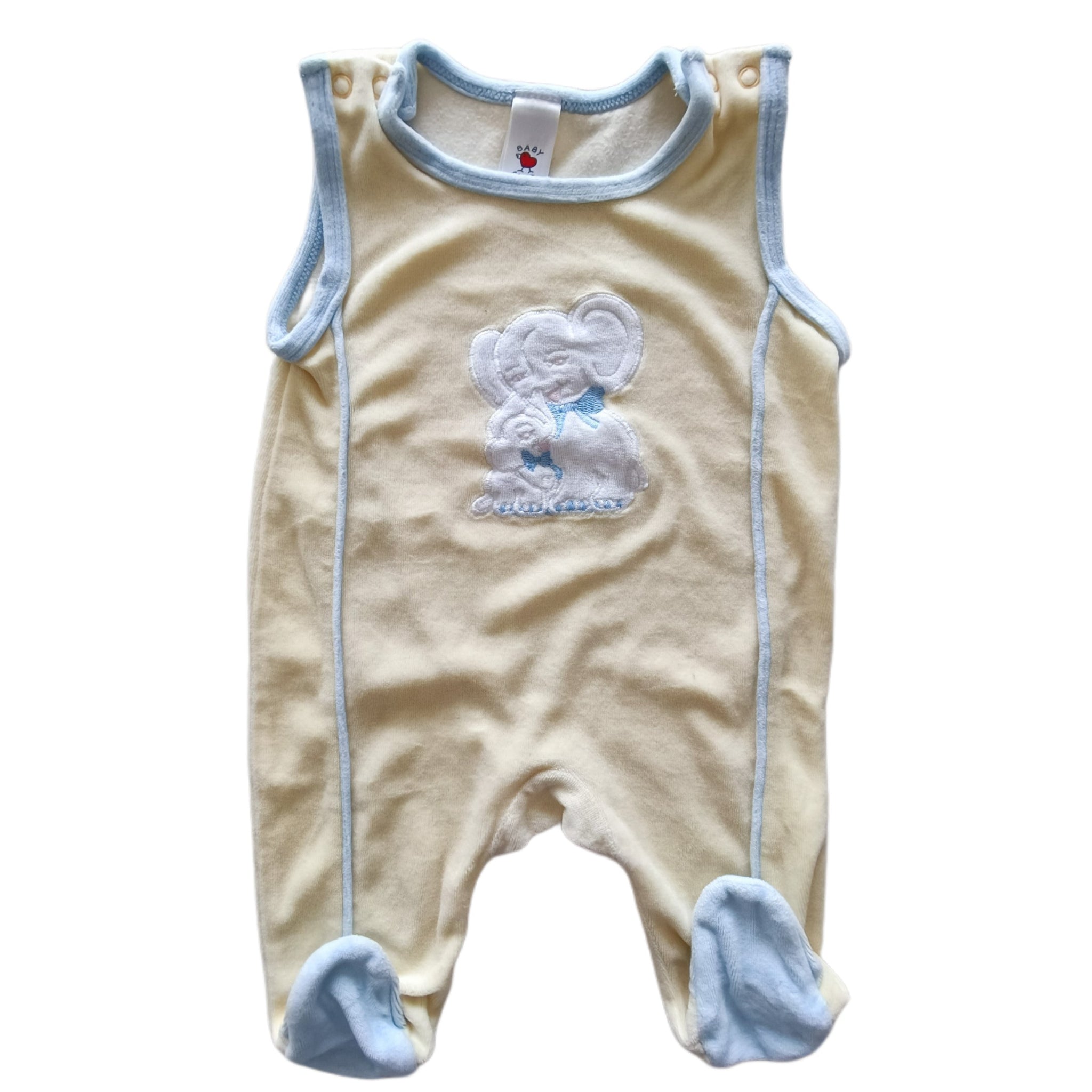 NUEVO Osito  Baby Club 0-3M Amarillo. Elefanta con bebé.