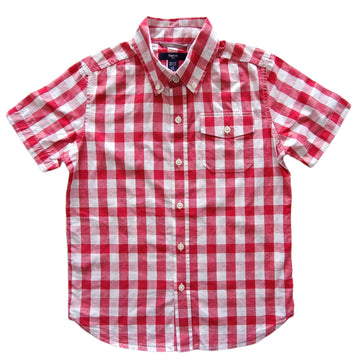 NUEVA Camisa Gap Talla 6-7 Cuadros Blancos y rojos.