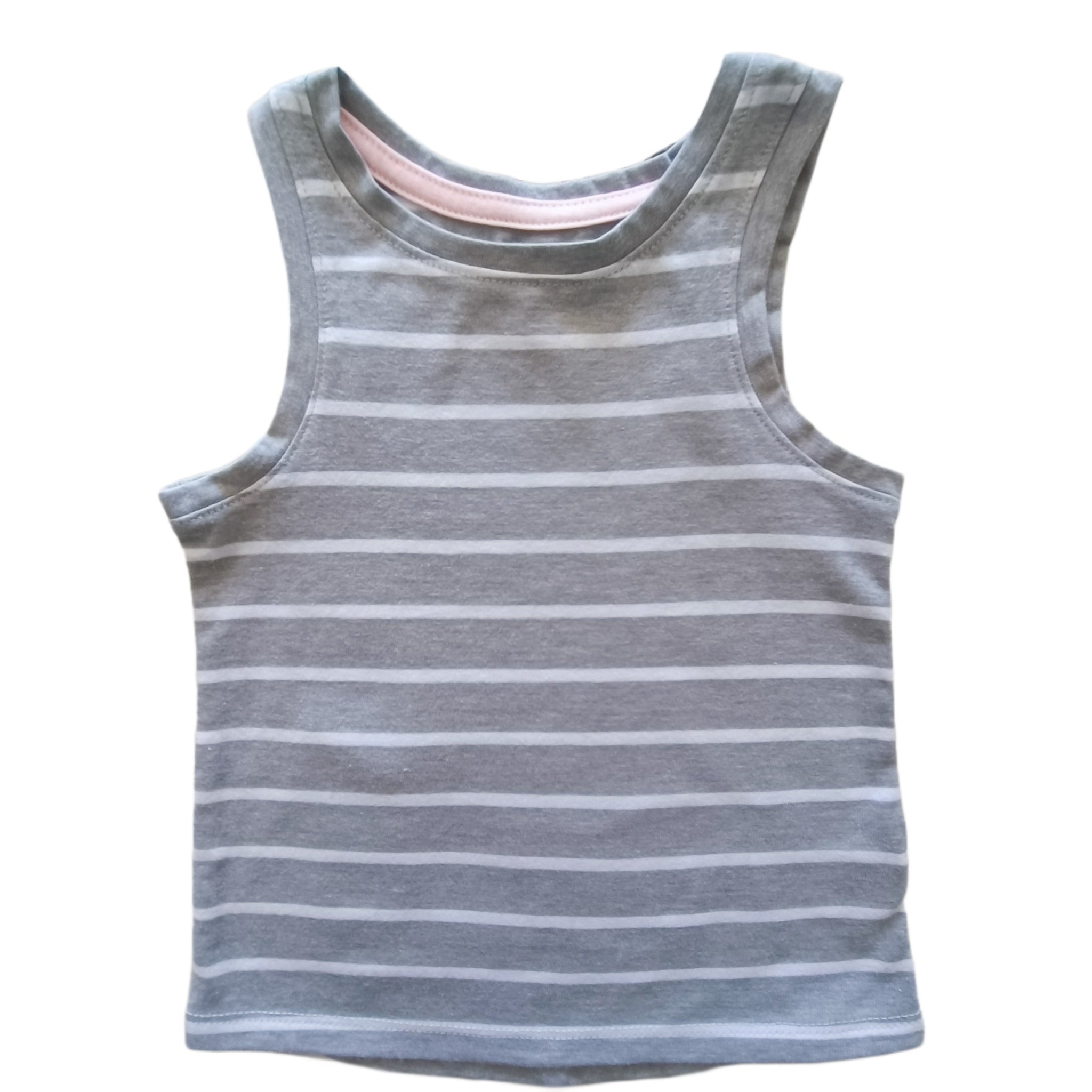 NUEVA Polera Cat & Jack 12M Rayada blanco y gris.