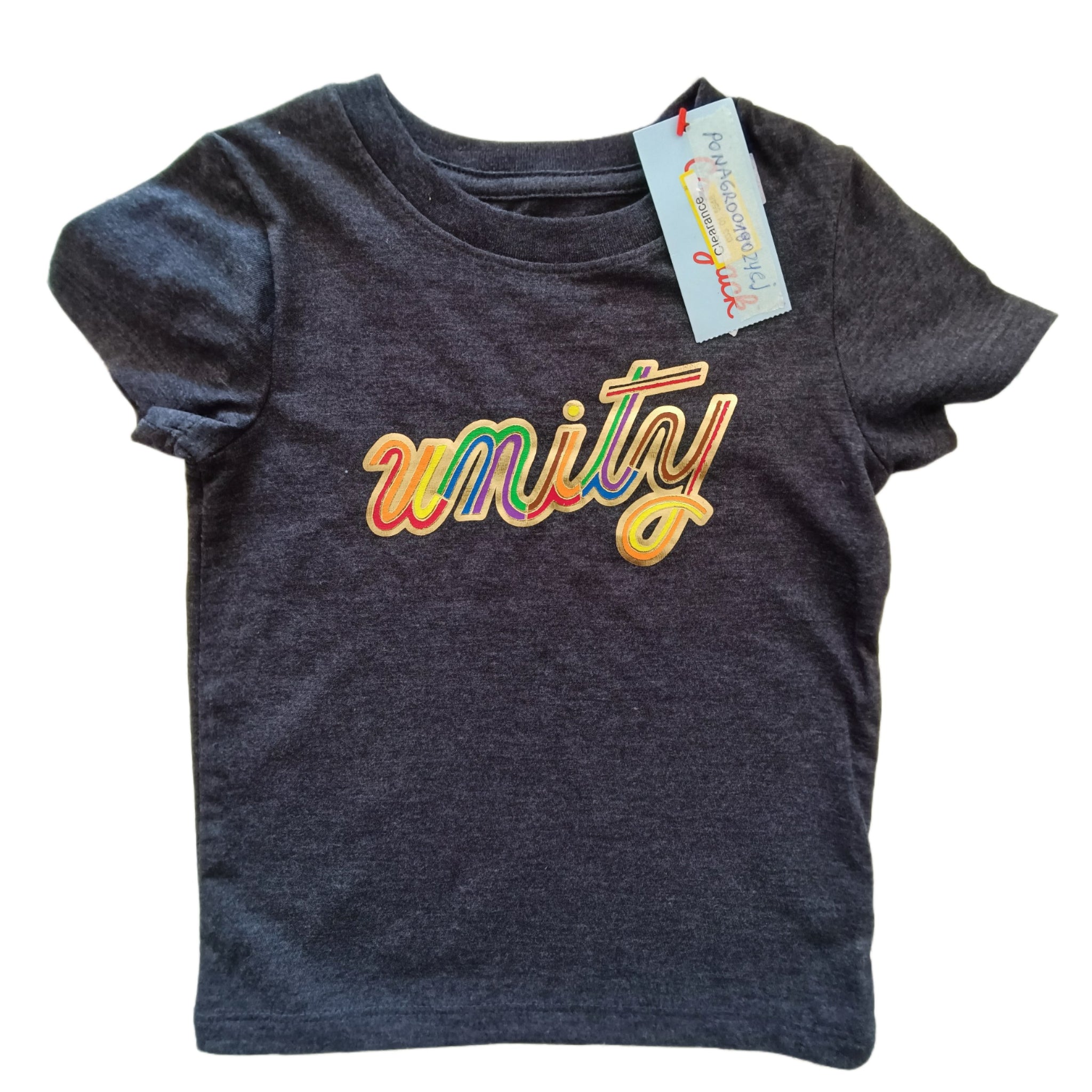 NUEVA Polera Cat & Jack 18M Gris con Letras doradas.