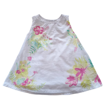 Vestido Colloky 12-18M Blanco. Flores de Colores