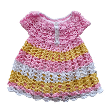 NUEVO Vestido Sin Marca Talla 0-3M Tejido Crochet.