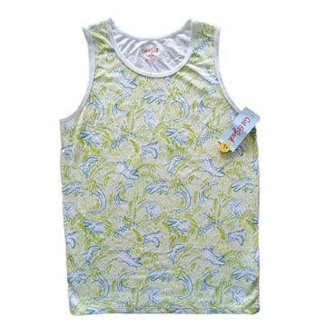 NUEVA Polera Cat & Jack T8-10 Blanca. Hojas y dinosaurios