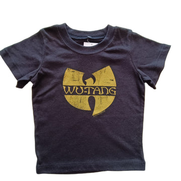 NUEVA Polera Wu-Tang 12M Negra. Grulla dorada.