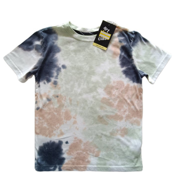 NUEVA Polera Art Class Talla 6-7 Tie Dye Verde, naranjo y negro.