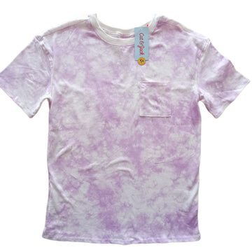 NUEVA Polera Cat & Jack T18 Tie Dye Blanca y lila.