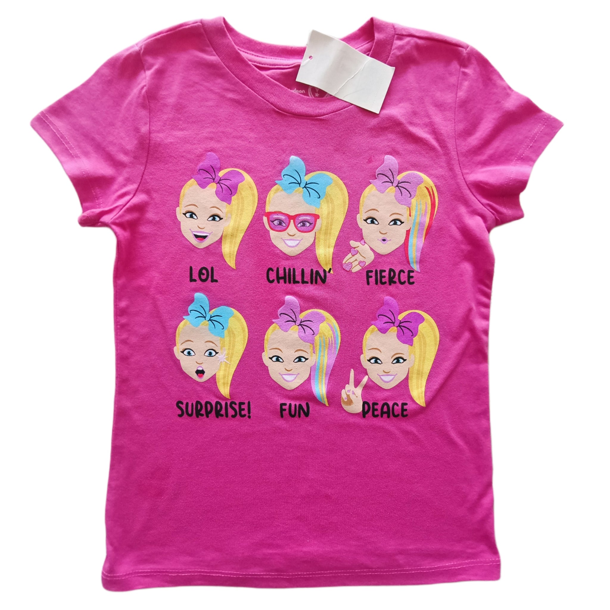 NUEVA Polera Nickelodeon T6 Fucsia. Caras niñas.