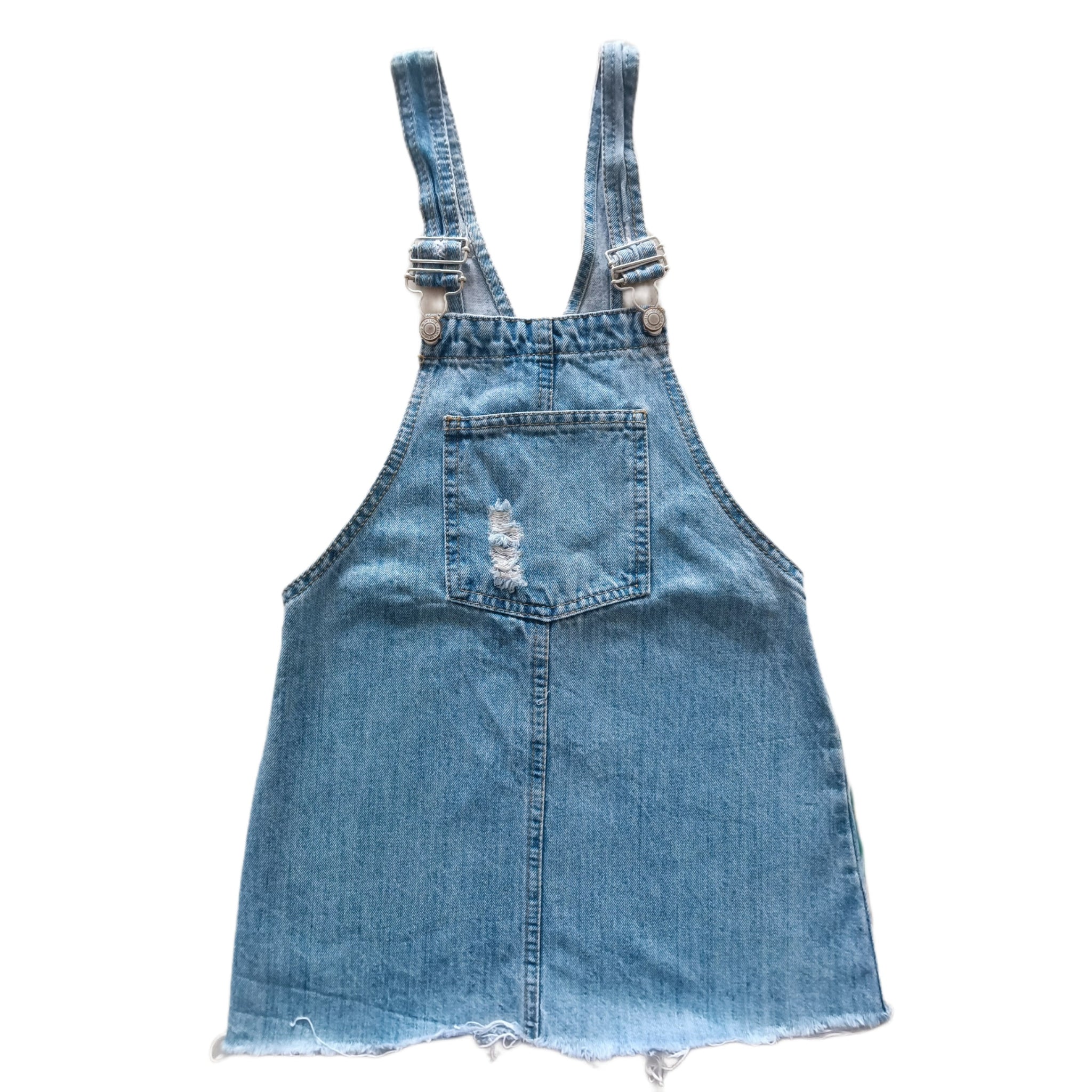 Vestido Jardinera ELV Talla 8  Mezclilla celeste.