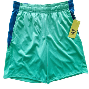 NUEVO Short All in Motion Talla 12-14 Verde. Franjas azules.