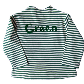 Polera Zara Talla 9-12M. Rayas verdes. Green.