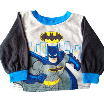 Polera Batman 12M Bicolor Gris claro.