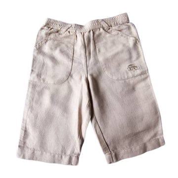 Pantalón Talla 0-3M Beige. Tipo Lino.