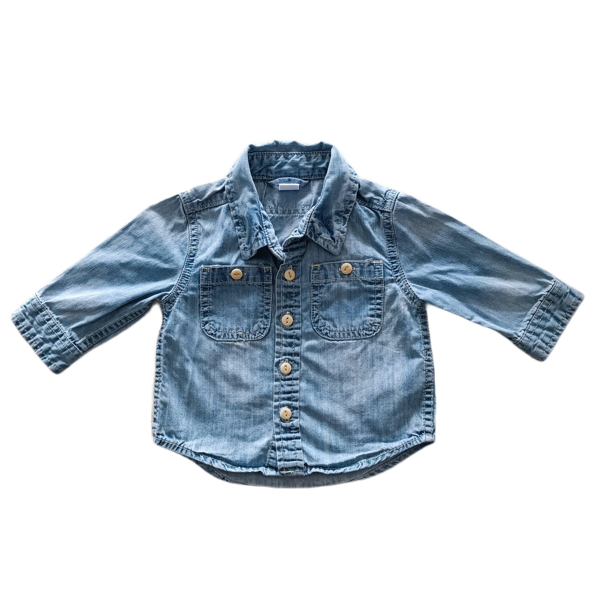 Blusa Yamp 6M Mezclilla celeste.