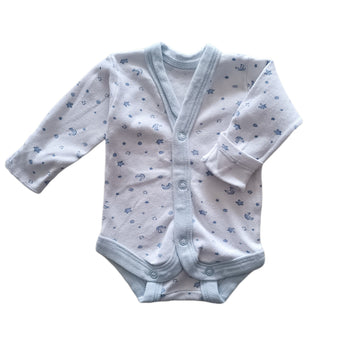 Body Baby 0-3M Blanco. Estrellas y lunas celestes.