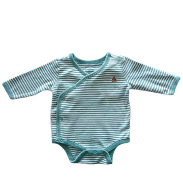 Body baby Gap 0-3M Rayas beige y verdes. Bear café.