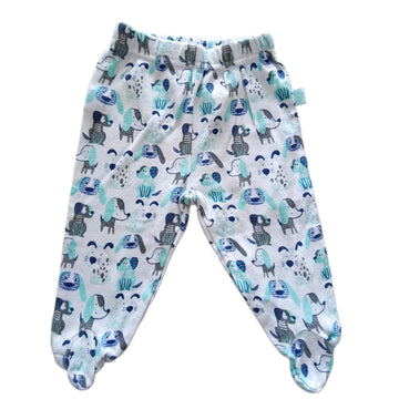 NUEVO Pantalón Bambino Talla 0-3M Blanco. Perros.