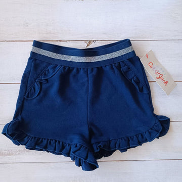 NUEVO Short Cat & Jack 6-9M Azul. Cintura Plateada